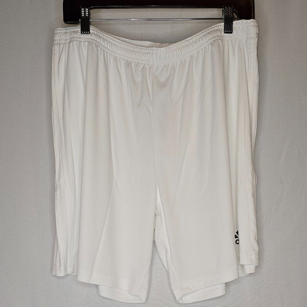 adidas Men's Squadra 21 Shorts in White with Black Logo, various sizes, NWT